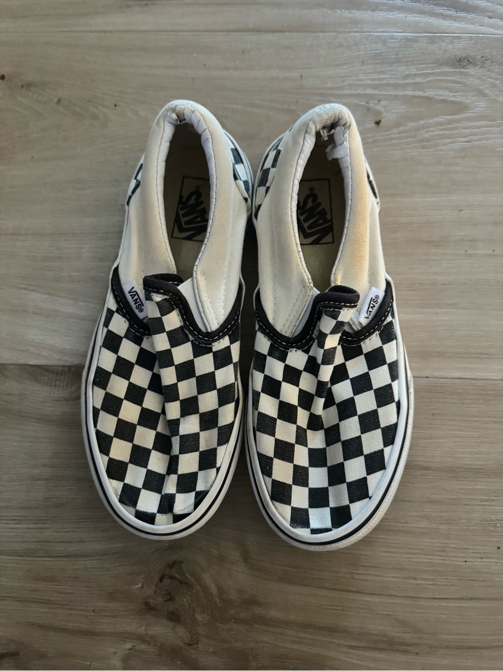 Vans Kids Slip-On Sneakers in Black and White Checkerboard
